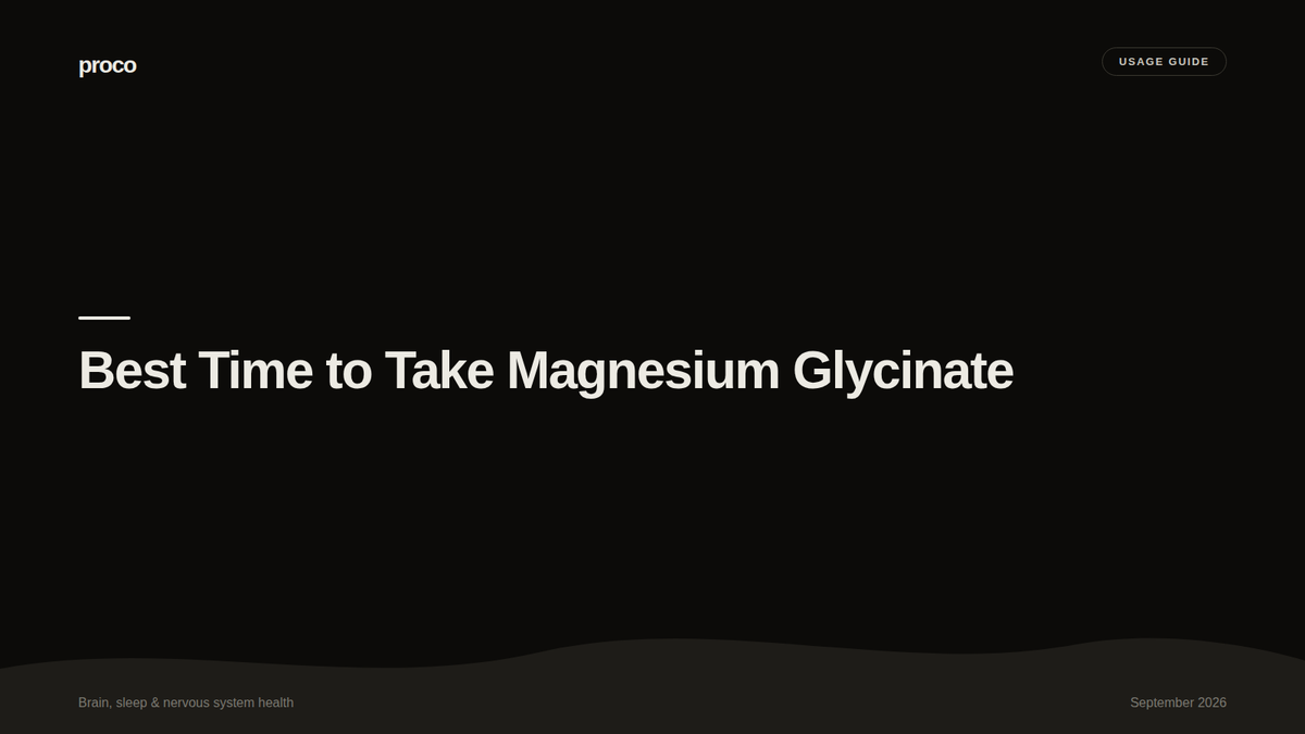 Best Time of Day to Take Magnesium Glycinate: Morning or Night? — Proco