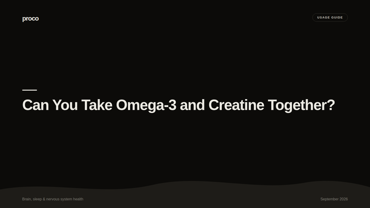 Can You Take Omega-3 and Creatine Together? — Proco