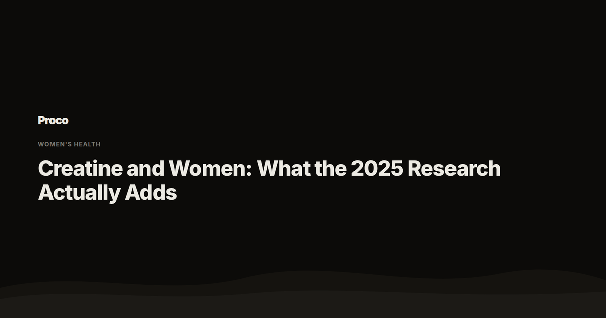 Creatine and Women — Proco