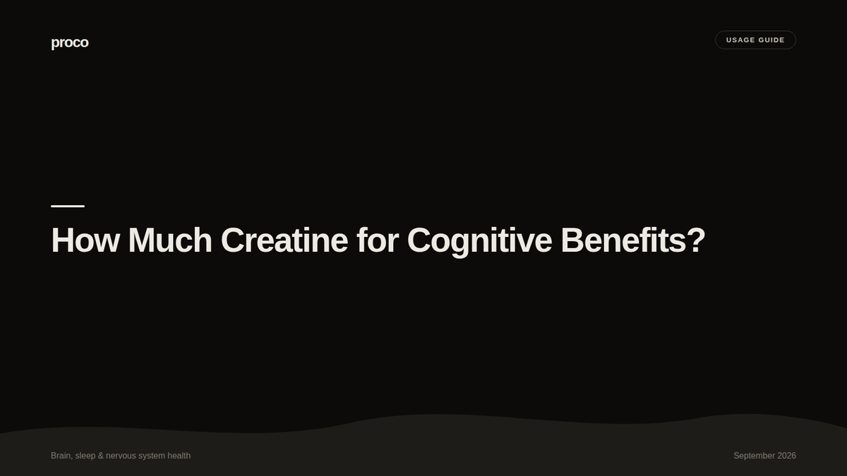 How Much Creatine Do You Actually Need If You're Not Training for Muscle? — Proco
