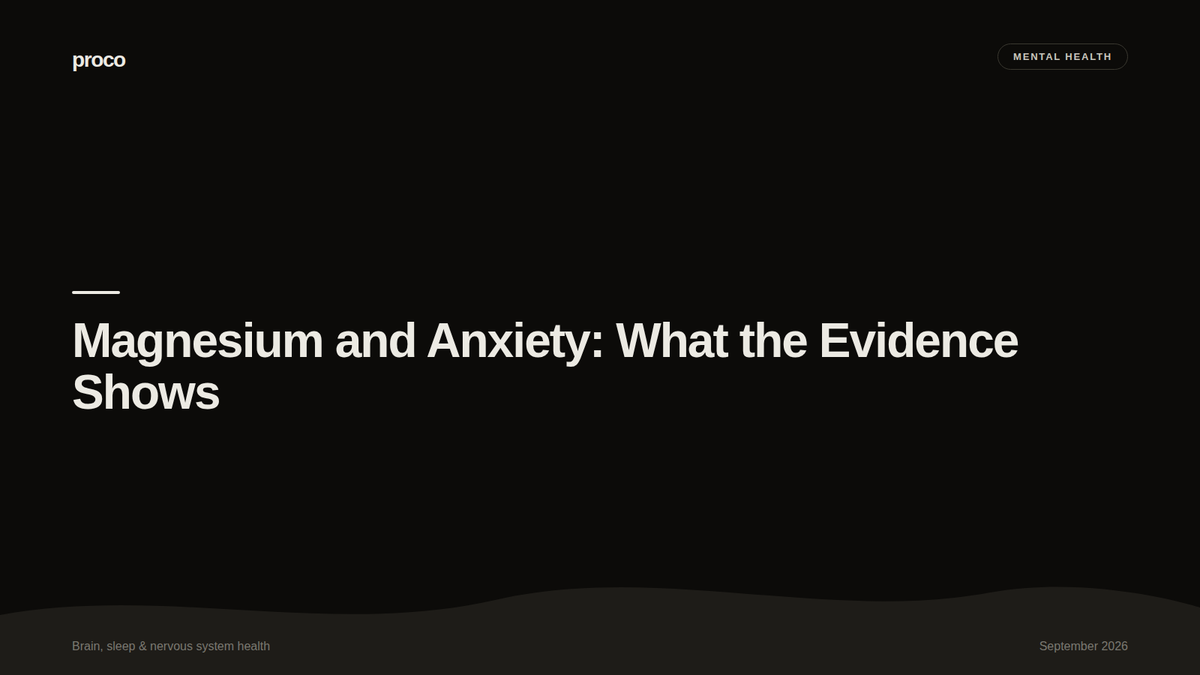 Magnesium and Anxiety: What the Evidence Says (and Where It's Thin) — Proco