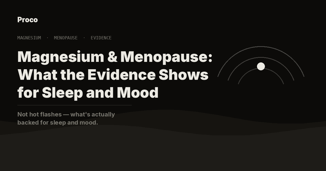 Magnesium and Menopause: What the Evidence Shows for Sleep and Mood — Proco