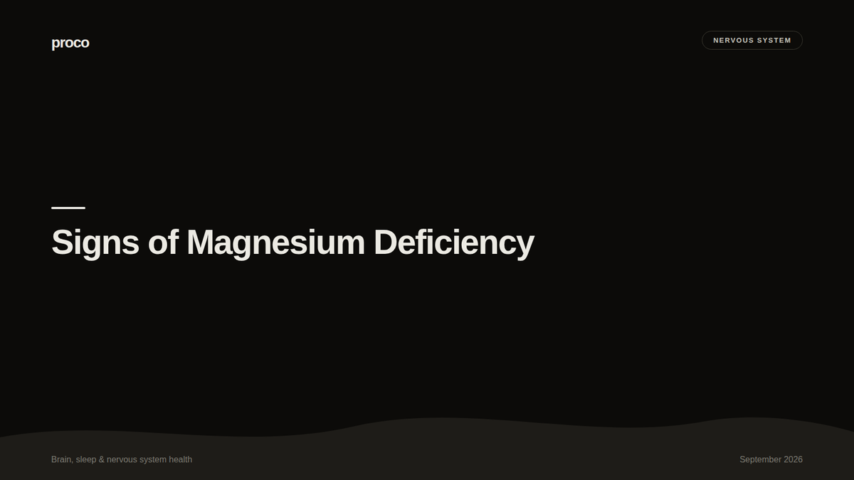 Signs of Magnesium Deficiency: What to Actually Look For — Proco