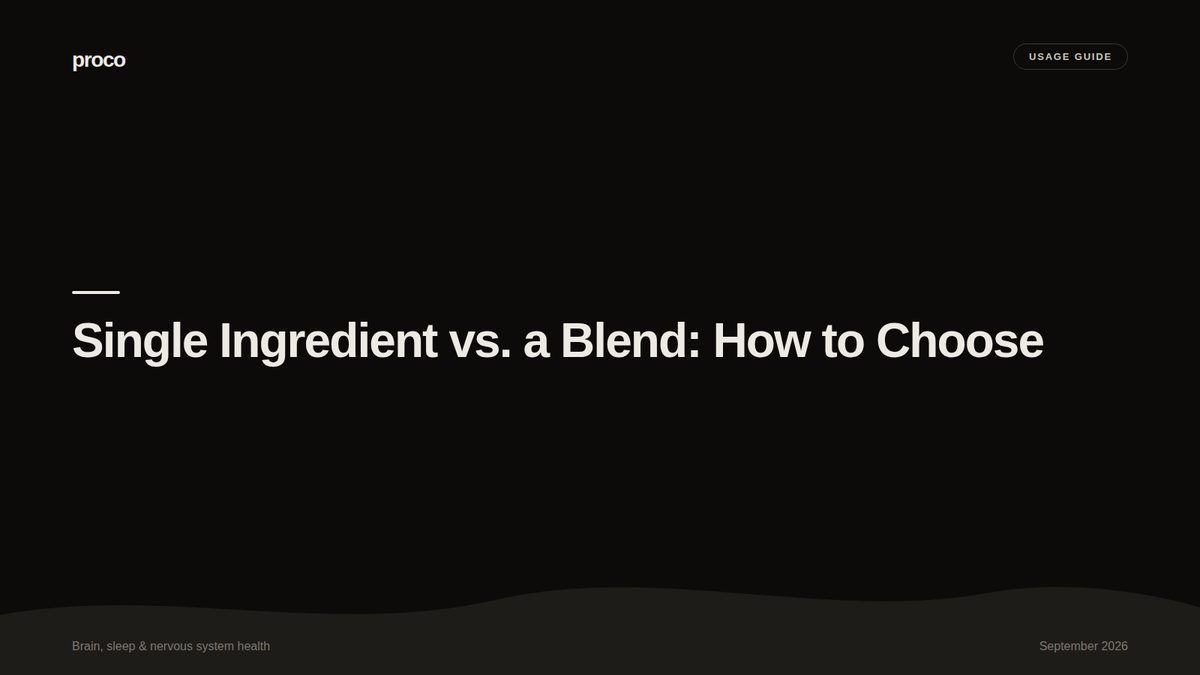 Single-Ingredient Supplements vs. a Blend: How to Choose — Proco