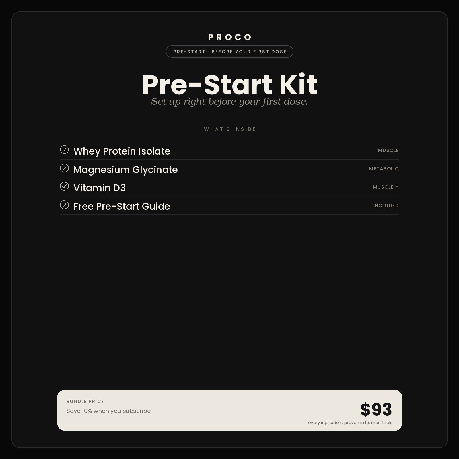 Pre-Start Kit